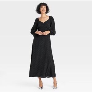 a new day Black Maxi Dress with White Polka Dots
